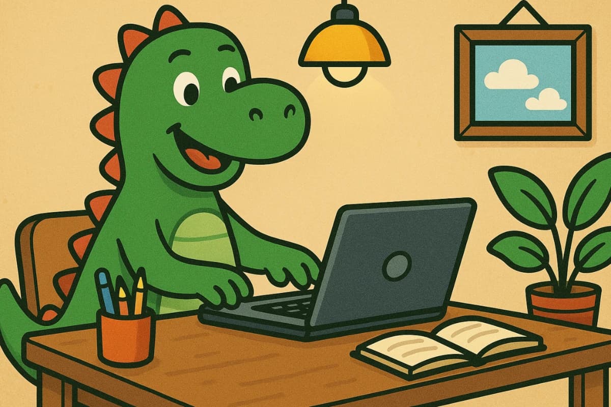 Dinojump mascotte voor de computer springkastelen