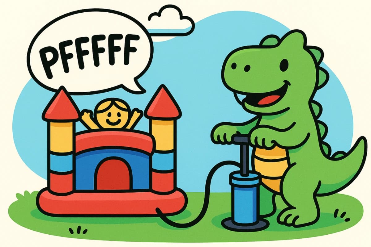 Springkasteel mascotte Dinojump